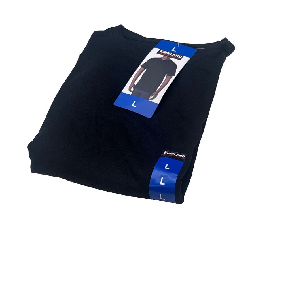 Kirkland Signature Men's Peruvian Prima Cotton Tee Black Size Large New With Tag